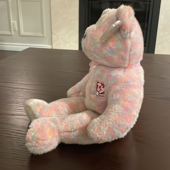 Ty Beanie Buddies Celebrate 15 Years Bear Pastel Sherbet Plush Stuffed Animal - Picture 2 of 8